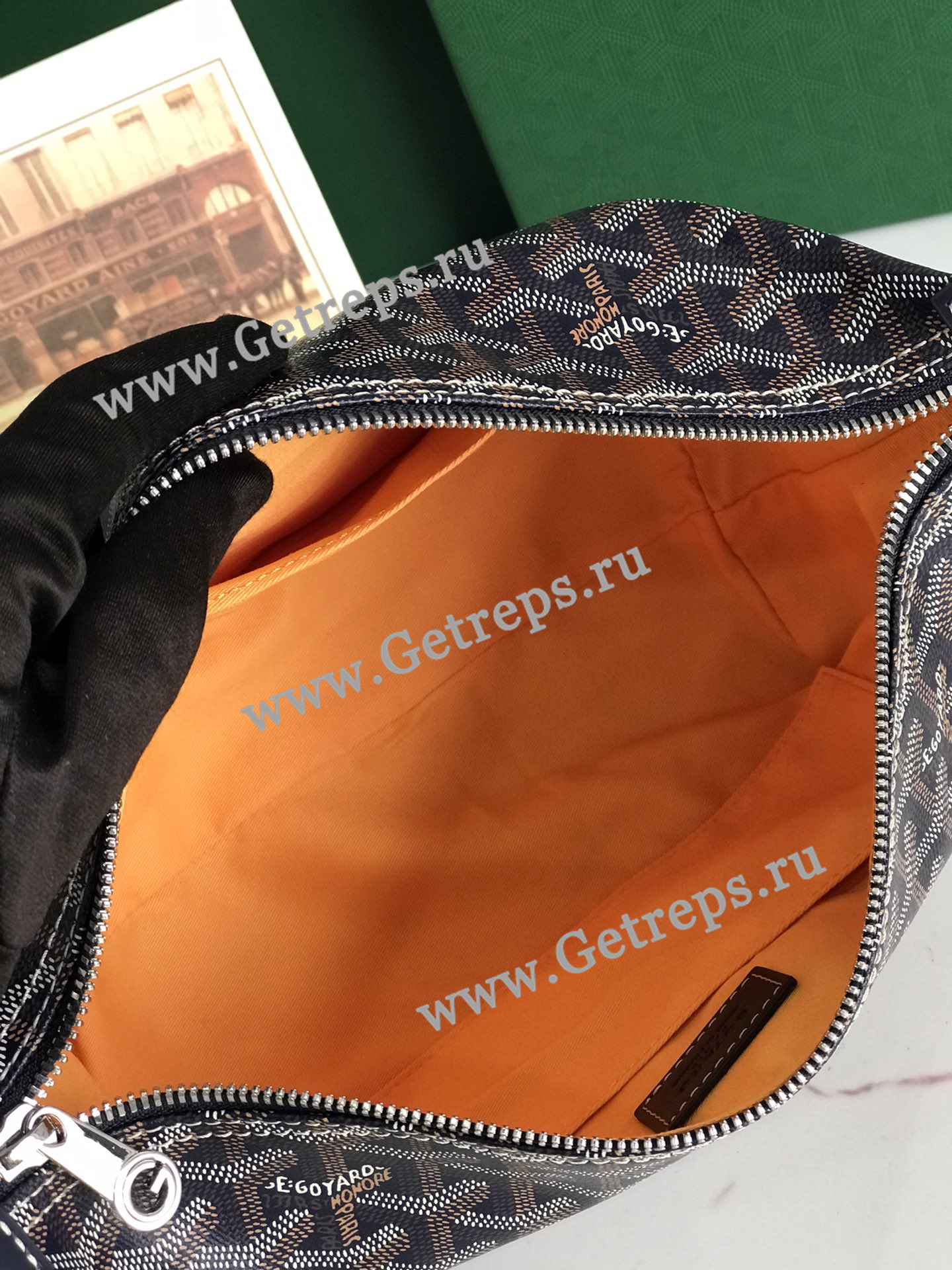 Goyard Cosmetic Bag Grey and Black