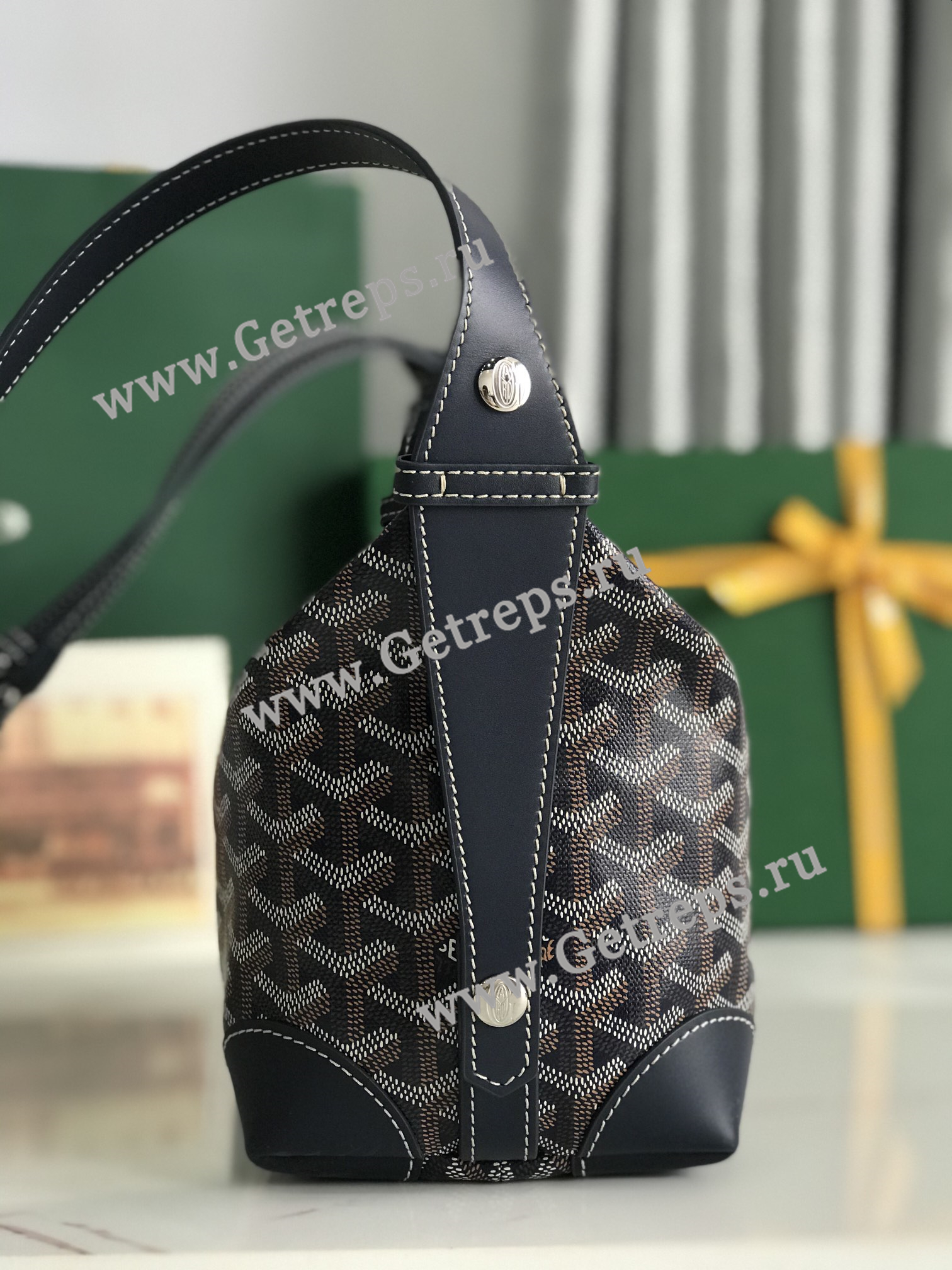 Goyard Cosmetic Bag Grey and Black