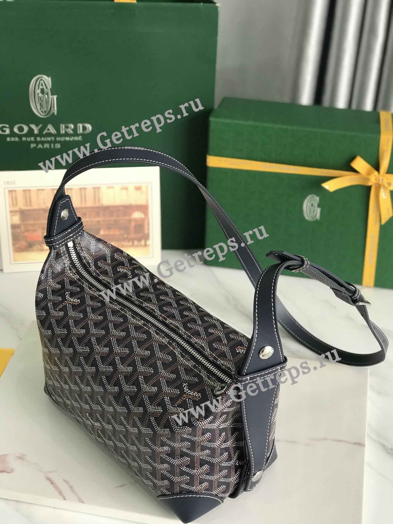 Goyard Cosmetic Bag Grey and Black