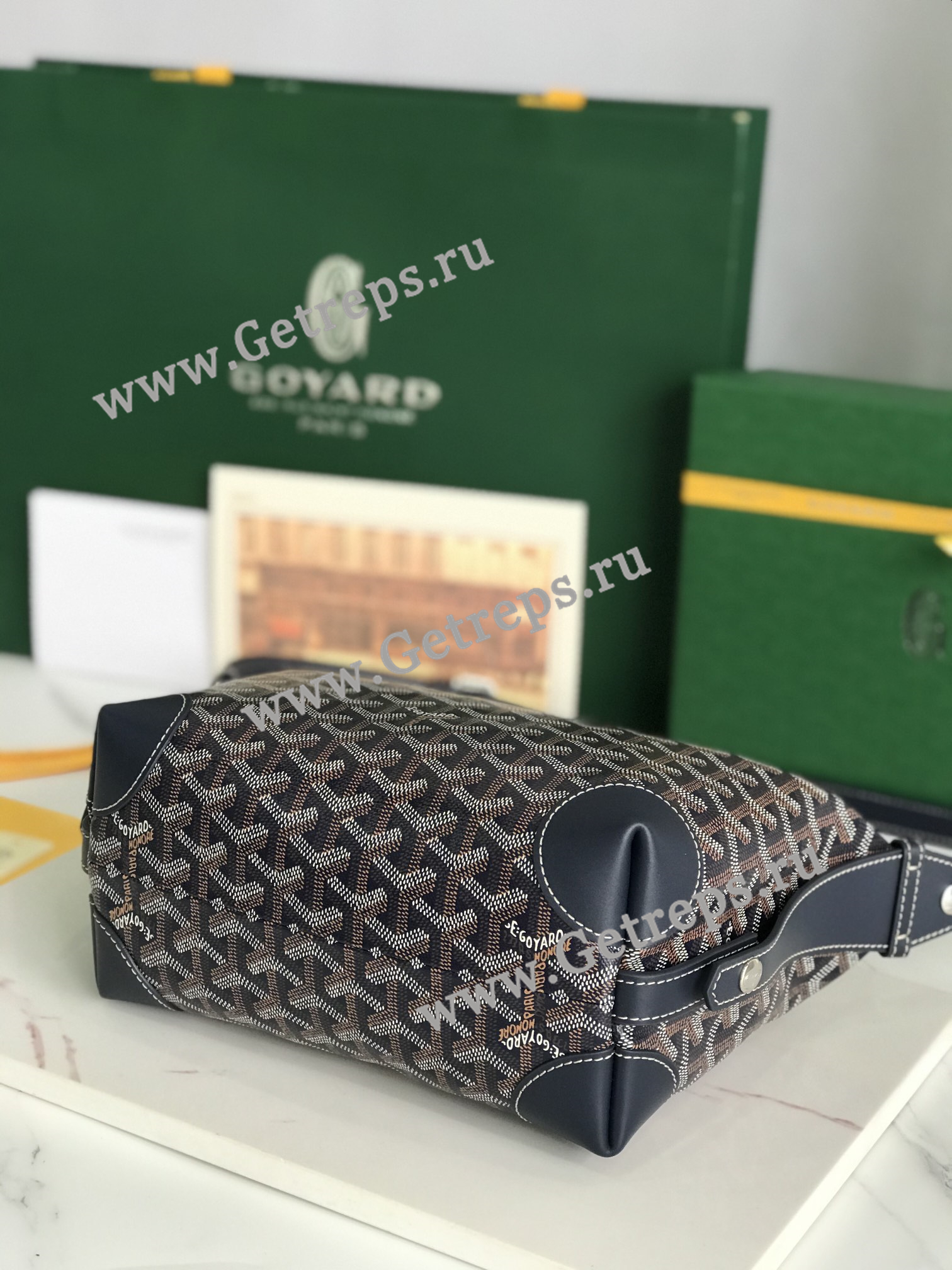 Goyard Cosmetic Bag Grey and Black