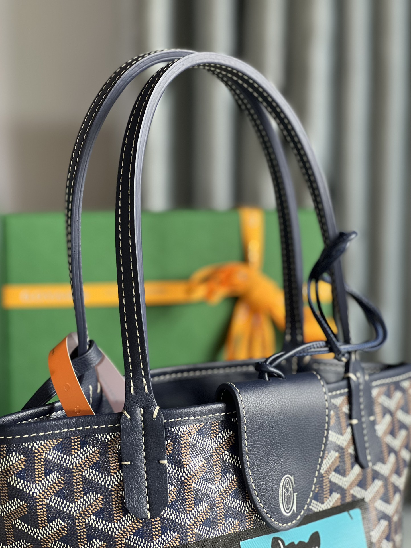 Goyard Mini Anjou Reversible Tote In Goyardine Calfskin with French Bulldog Black