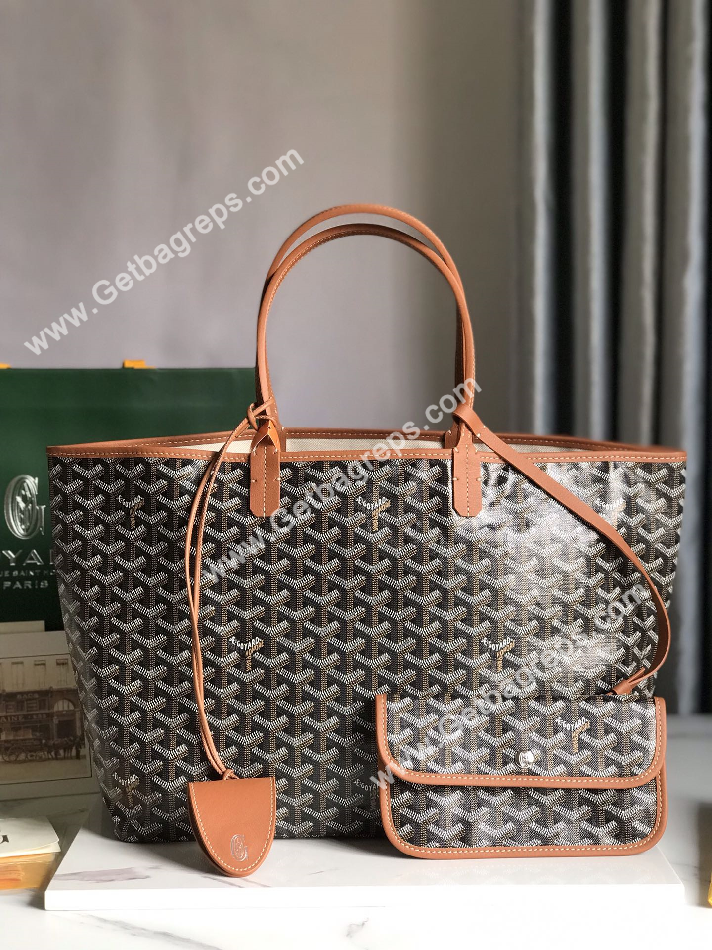 Goyard Saint Louis PM Bag Black and Tan