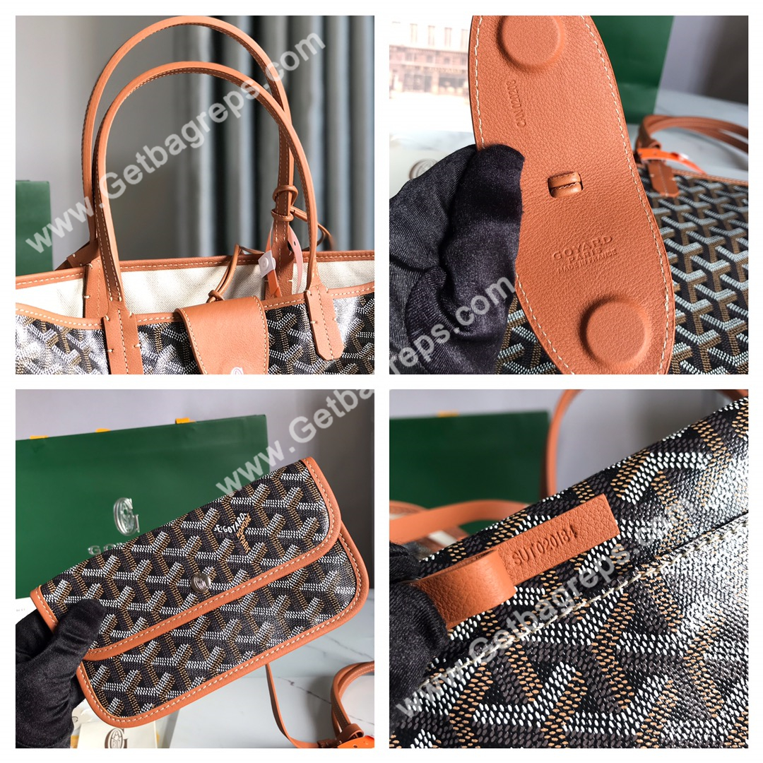 Goyard Saint Louis PM Bag Black and Tan