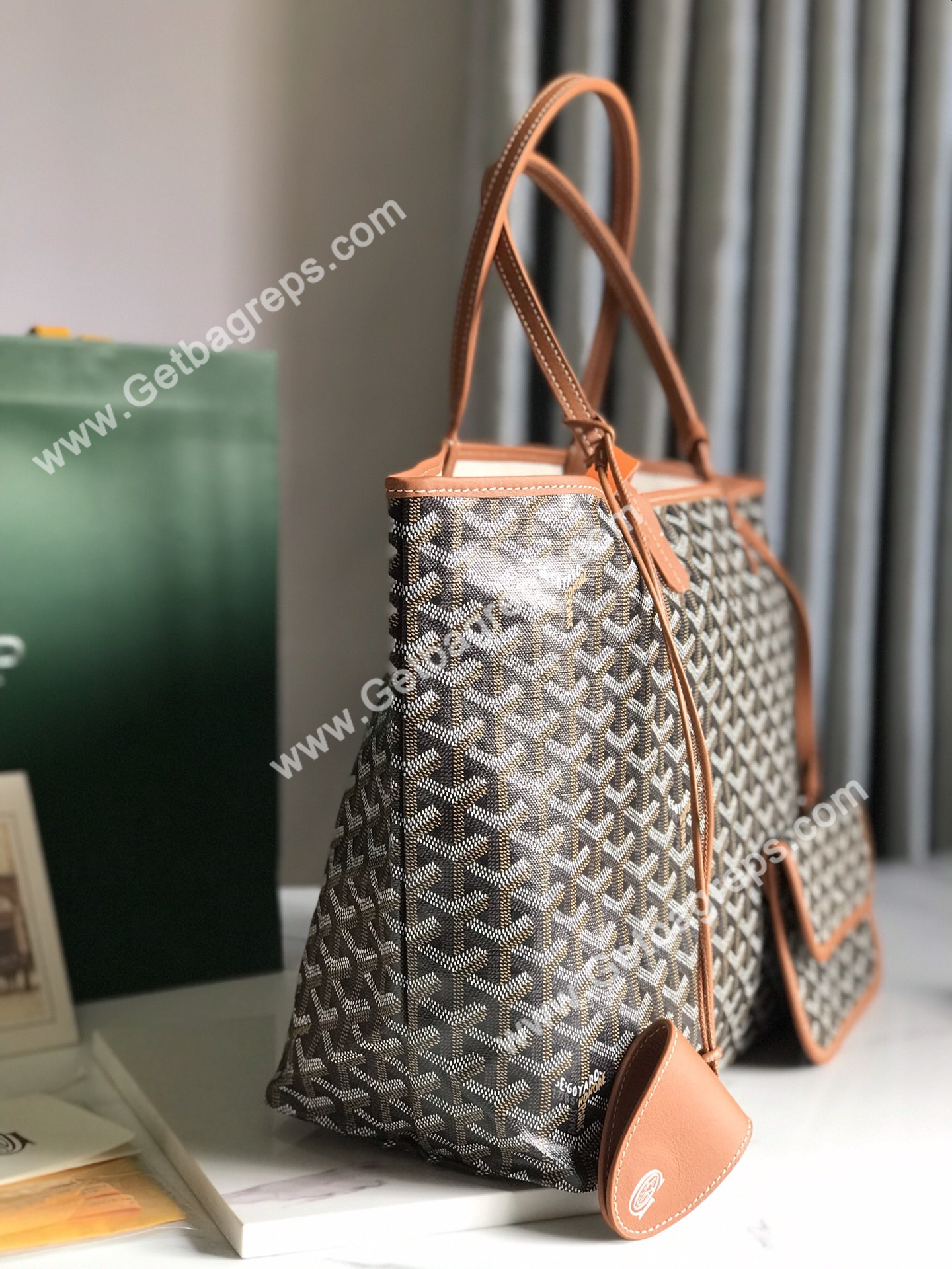 Goyard Saint Louis PM Bag Black and Tan