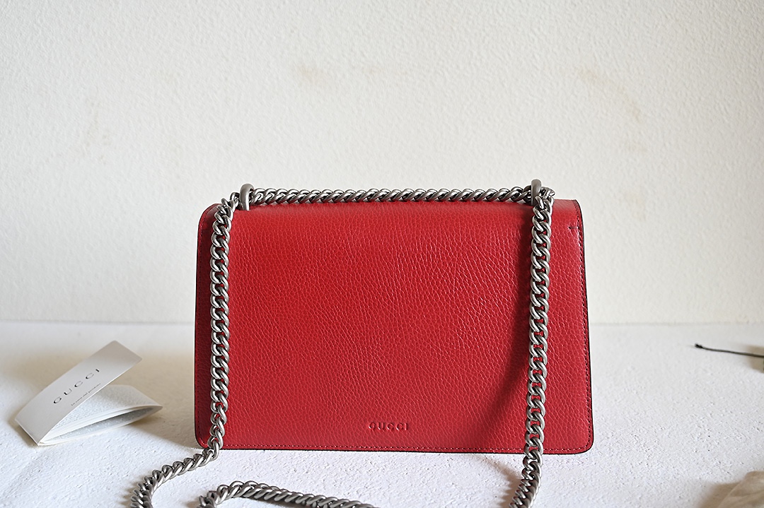 Gucci 400249 Dionysus GG Small Shoulder Bag Red Leather