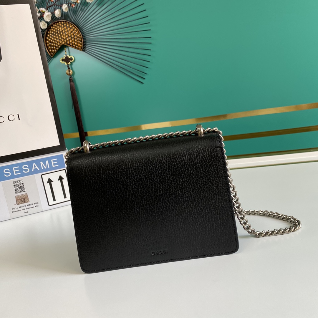 Gucci 421970 Dionysus Leahter Mini Bag Black