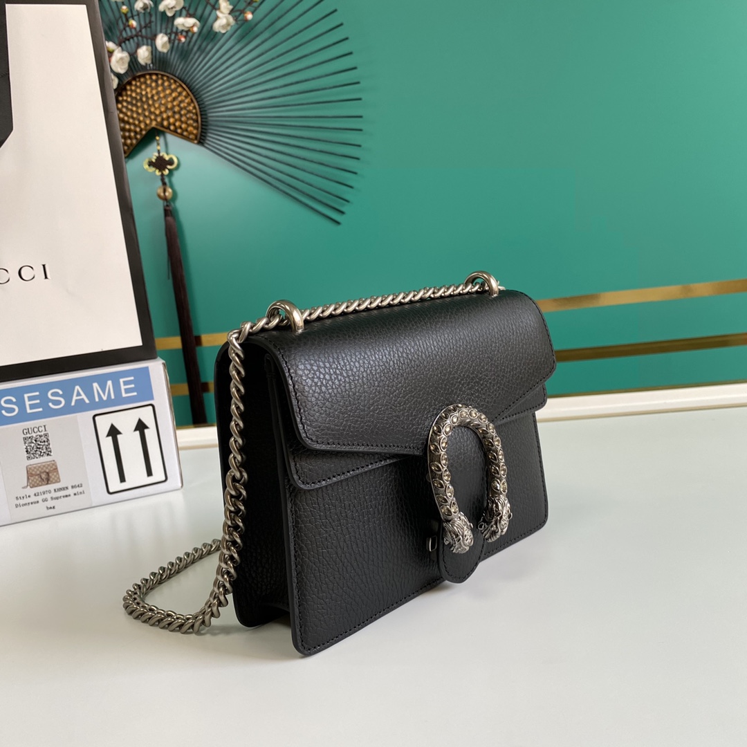 Gucci 421970 Dionysus Leahter Mini Bag Black