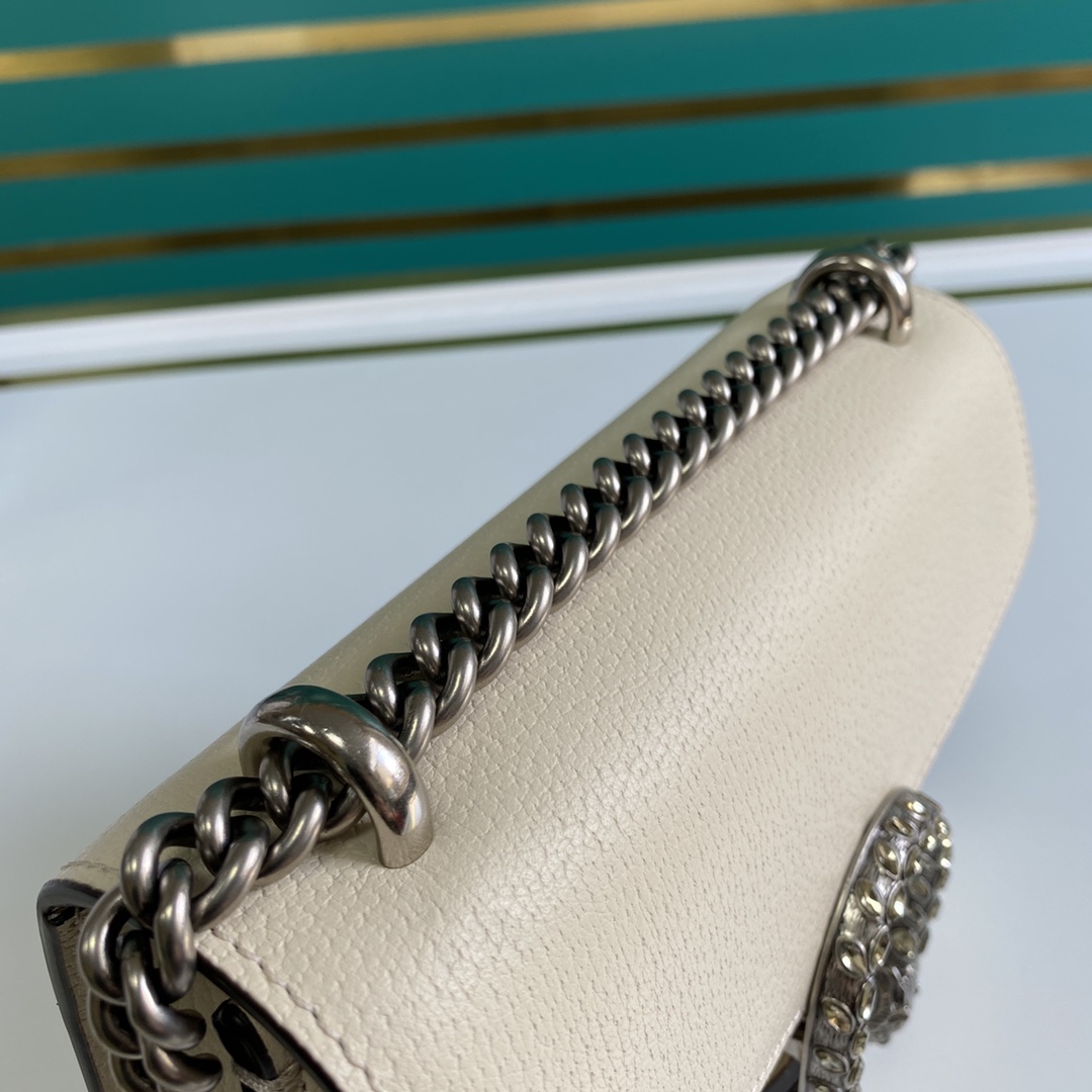 Gucci 421970 Dionysus Leahter Mini Bag White