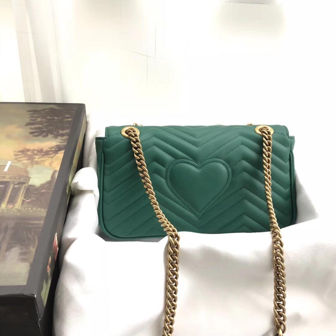 Gucci 446744 GG Marmont Matelasse Mini Bag Green