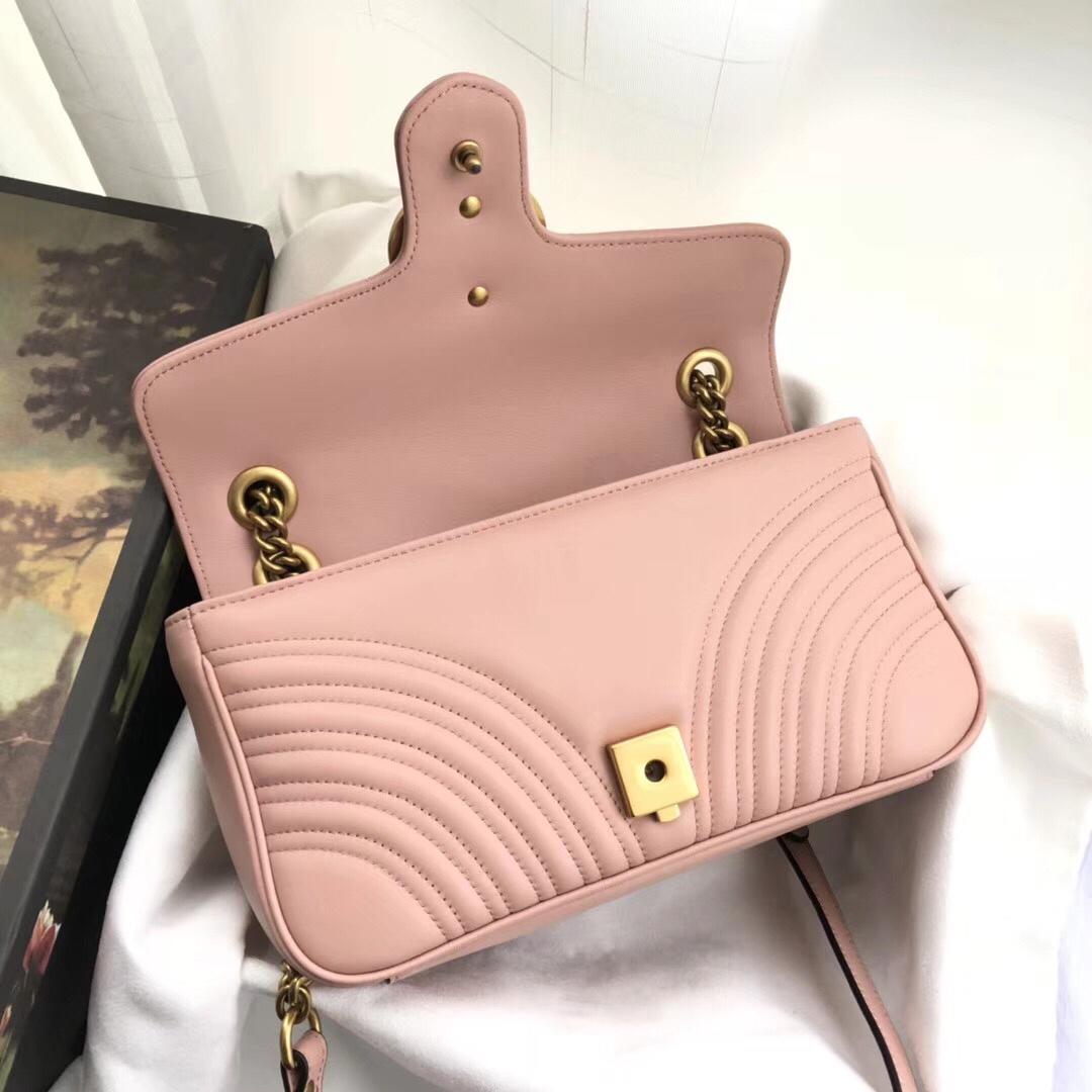 Gucci 446744 GG Marmont Matelasse Mini Bag Pink