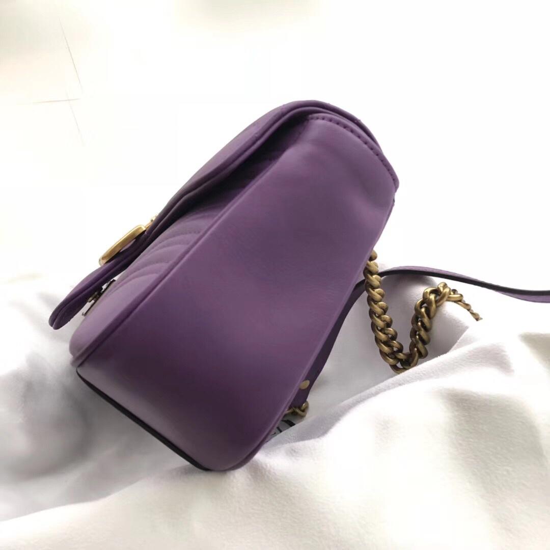 Gucci 446744 GG Marmont Matelasse Mini Bag Purple