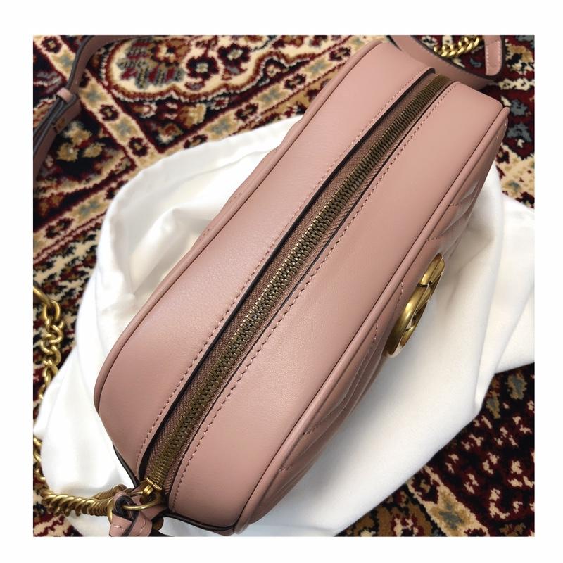 Gucci 447632 GG Marmont Small Matelasse Shoulder Bag Pink