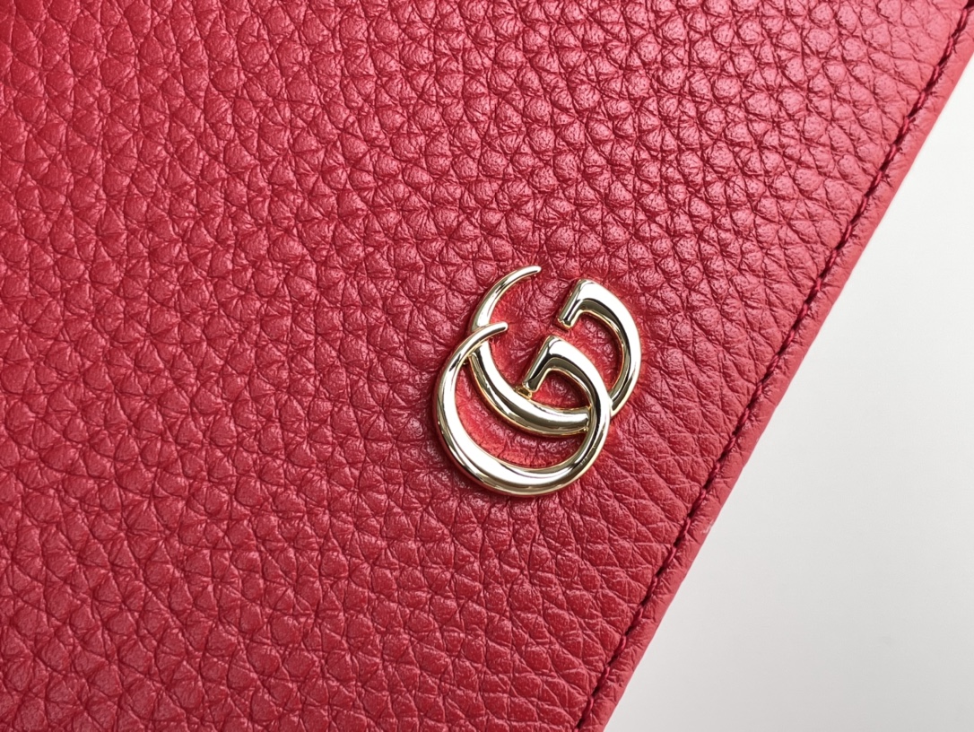 Gucci 456126 Women GG Marmont Card Case Wallet Red