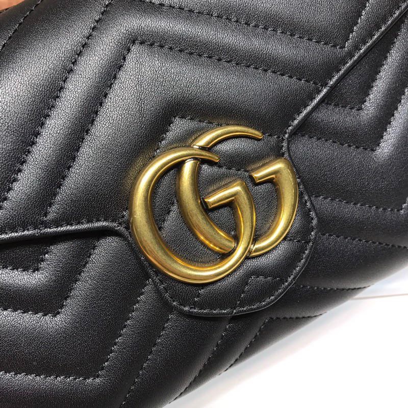 Gucci 474575 GG Marmont Matelasse Mini Bag Black