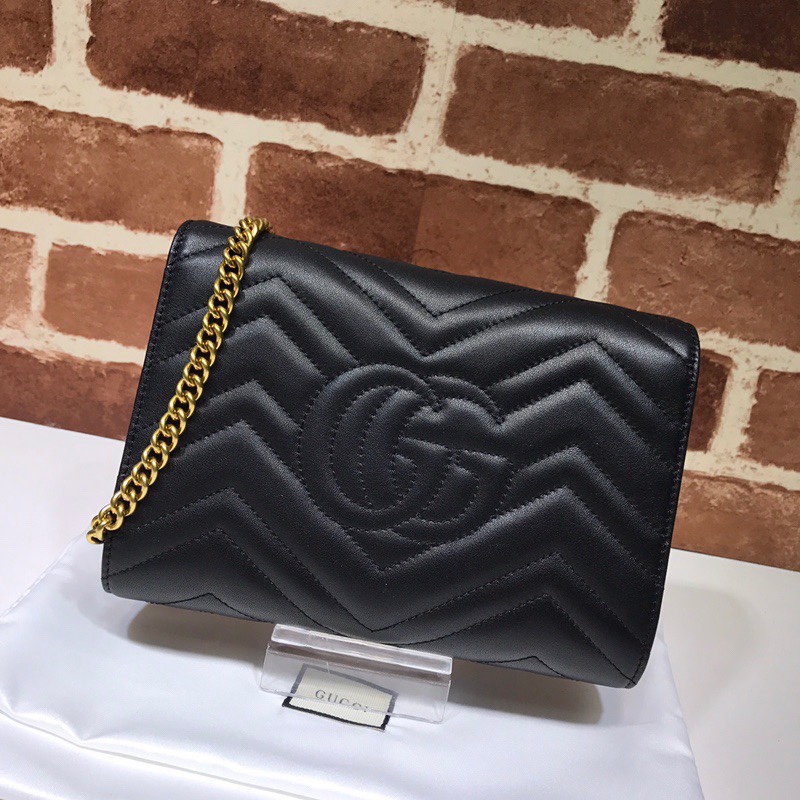 Gucci 474575 GG Marmont Matelasse Mini Bag Black