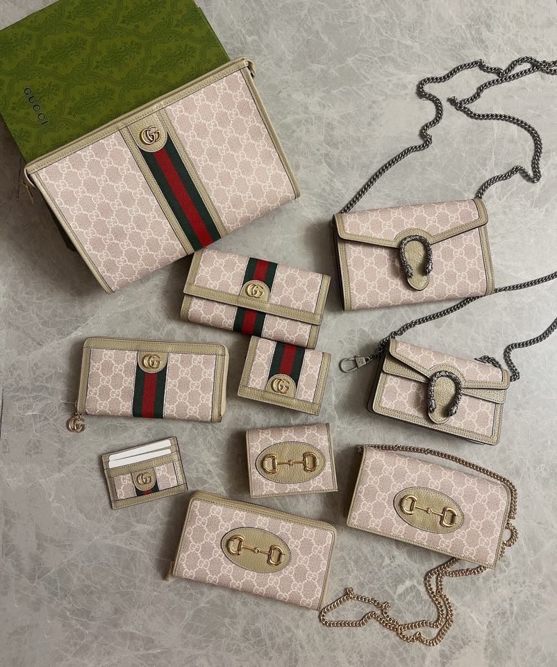 Gucci 476432 Dionysus GG Supreme Super Mini Bag Beige and White