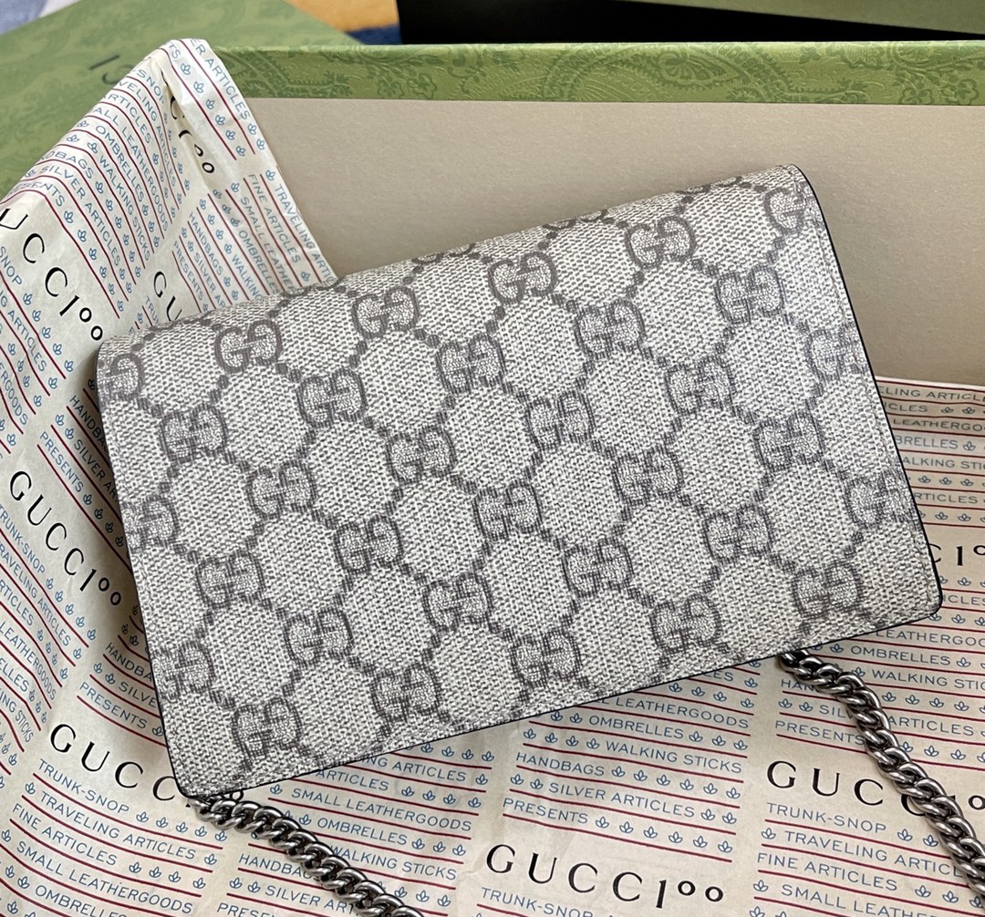 Gucci 476432 Dionysus GG Supreme Super Mini Bag Beige