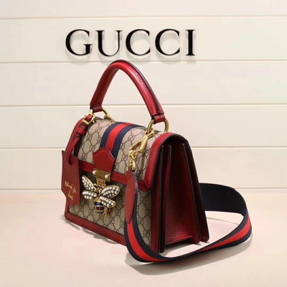 Gucci 476541 Queen Margaret GG Small Top Handle Bag Red