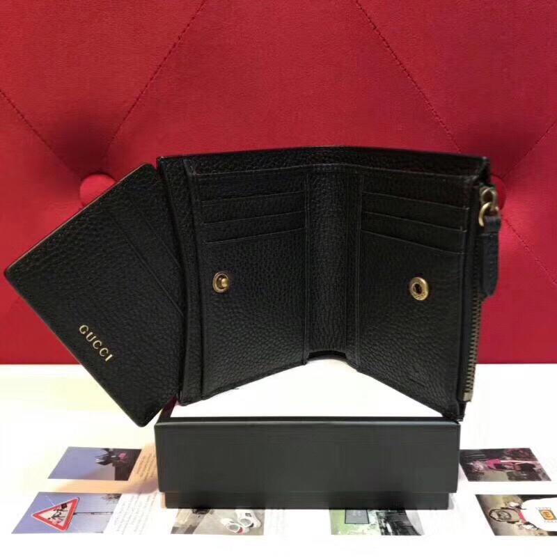 Gucci 498094 Women Animalier Continental Wallet Black Leather