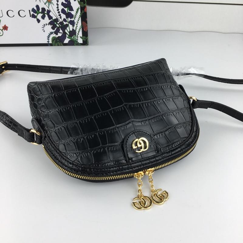 Gucci 499621 Crocodile Small Shoulder Bag Black
