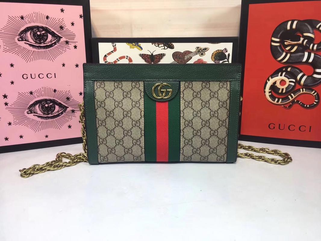 Gucci 503877 Ophidia GG Small Shoulder Bag Green