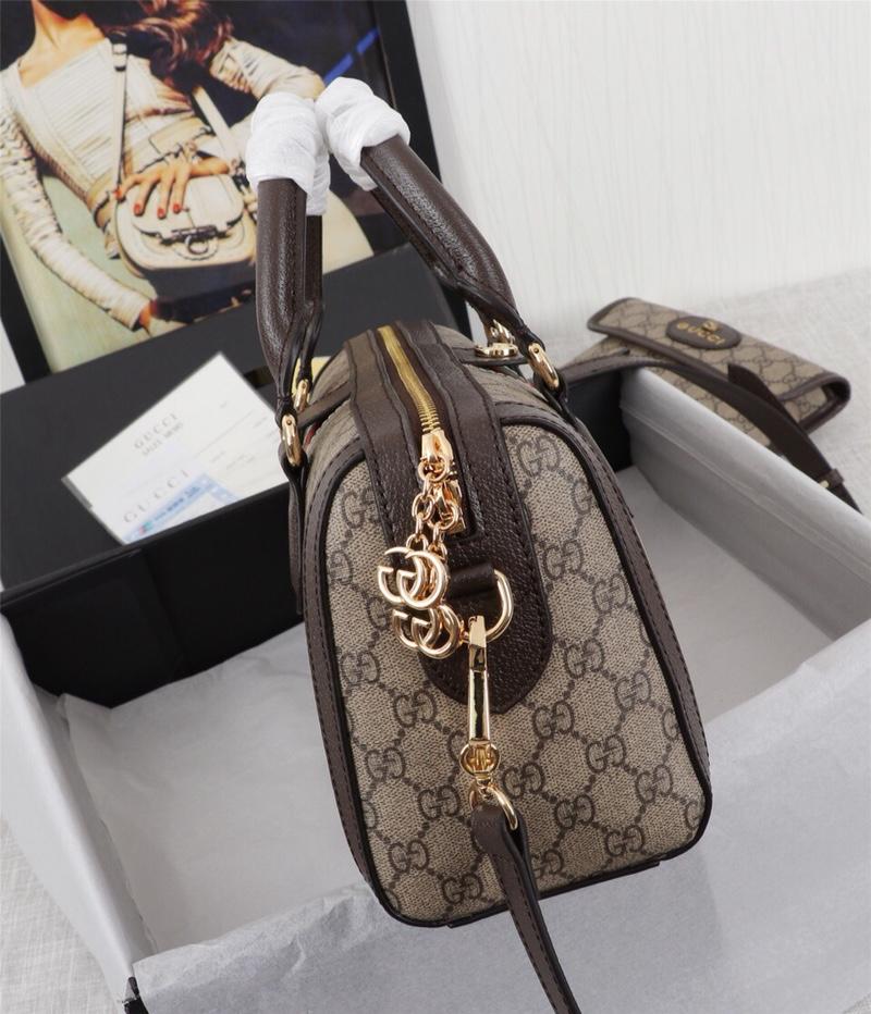 Gucci 524532 Ophidia GG Medium Top Handle Bag Brown