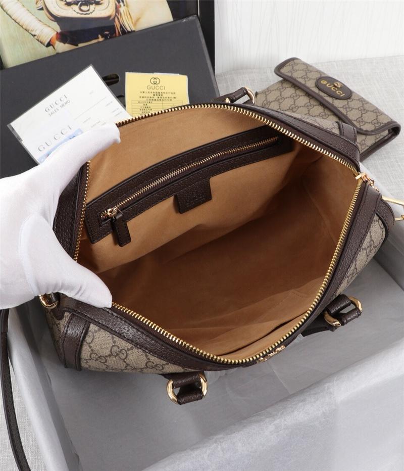 Gucci 524532 Ophidia GG Medium Top Handle Bag Brown