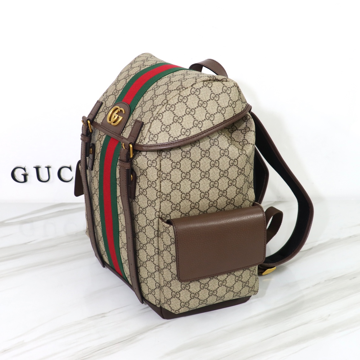 Gucci 598140 Ophidia GG Medium Backpack Beige