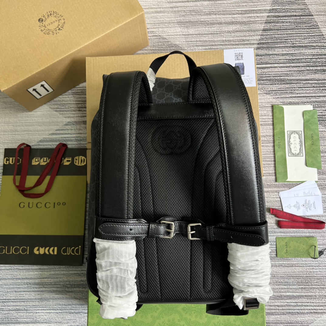 Gucci 696013 Medium Backpack with Interlocking G Black