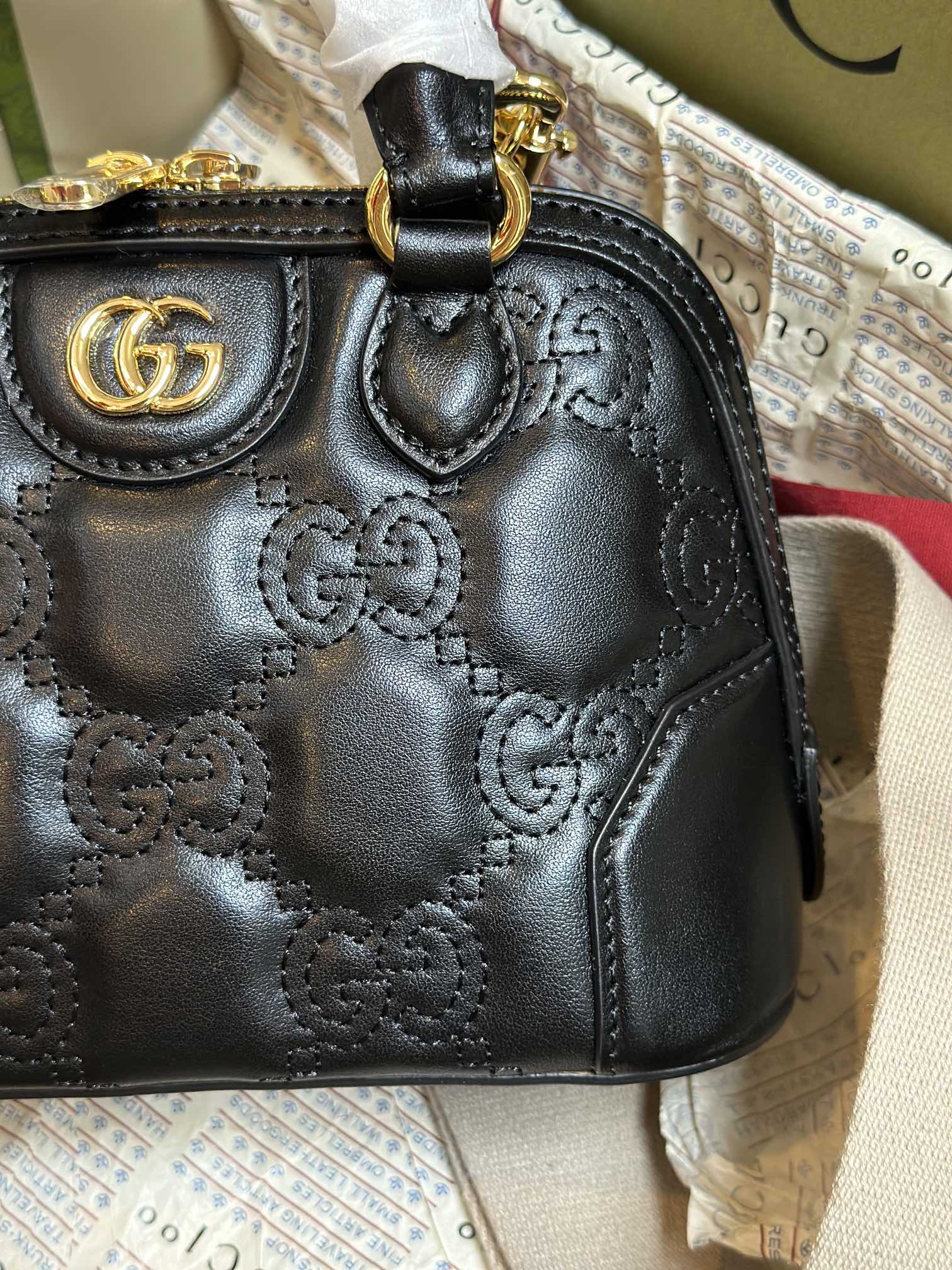 Gucci 727793 GG Matelasse Handbag Black