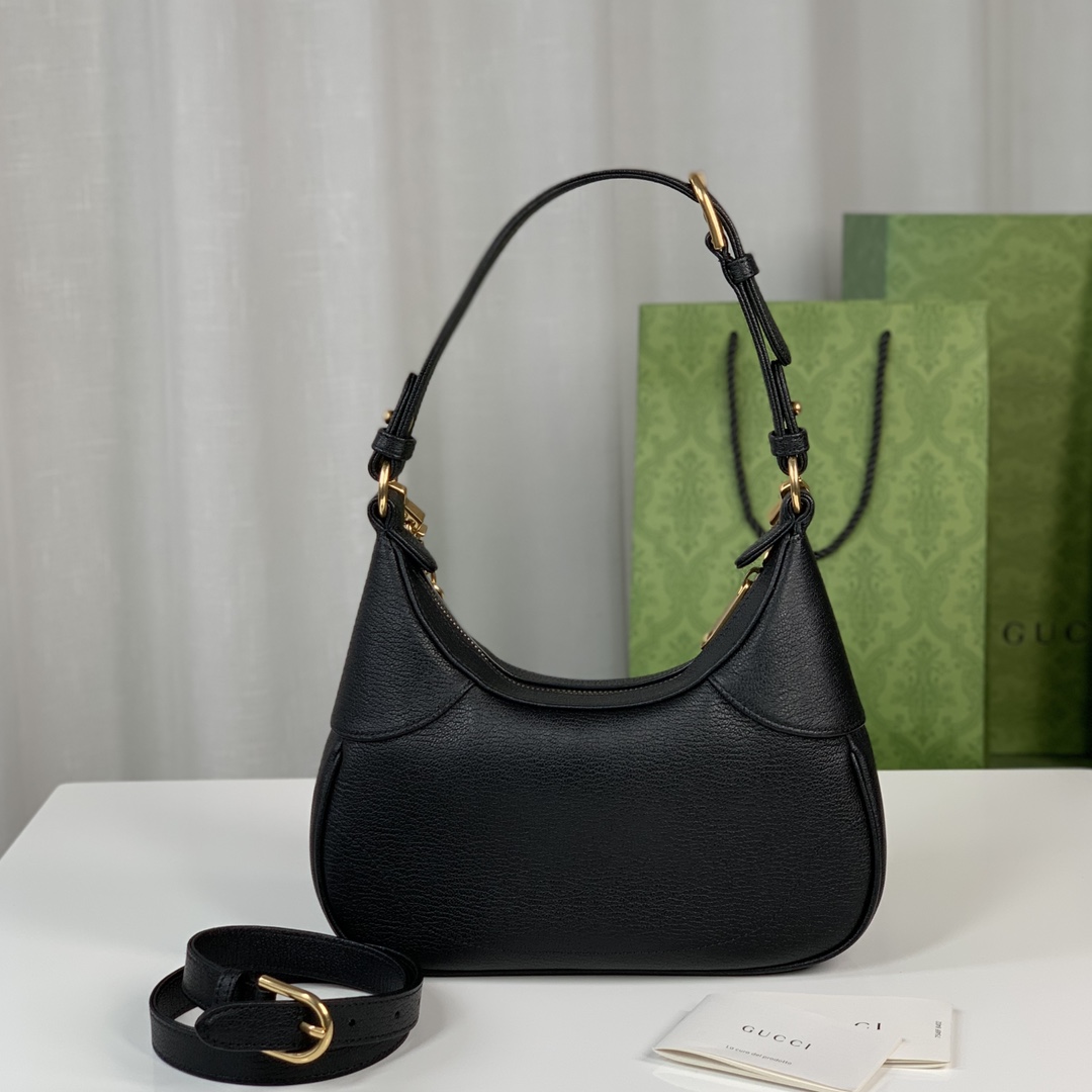 Gucci 731817 Aphrodite Small Shoulder Bag Black Leahter