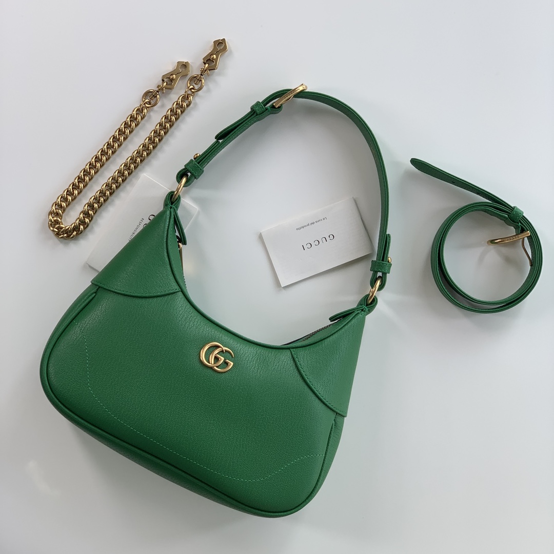 Gucci 731817 Aphrodite Small Shoulder Bag Green Leahter