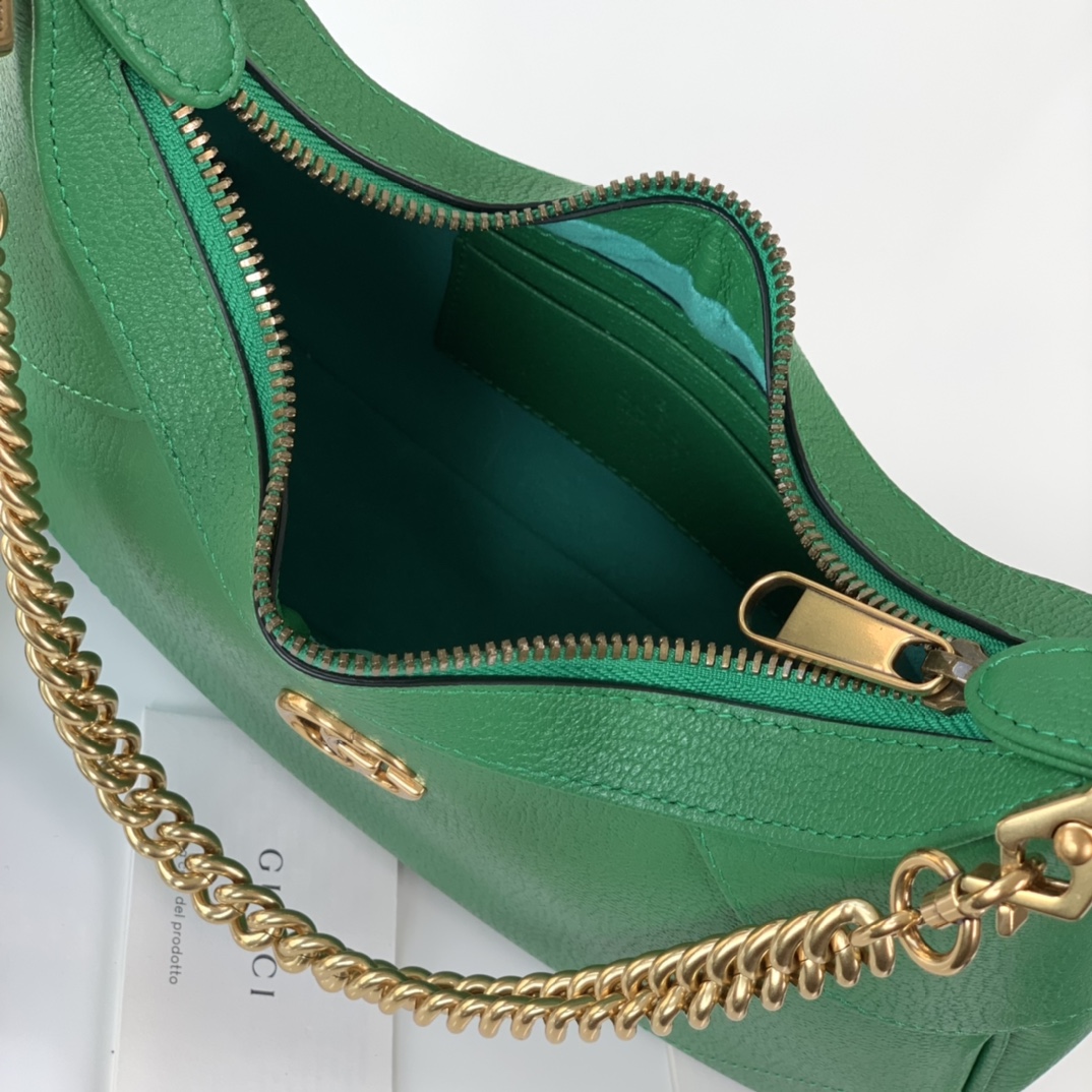 Gucci 731817 Aphrodite Small Shoulder Bag Green Leahter