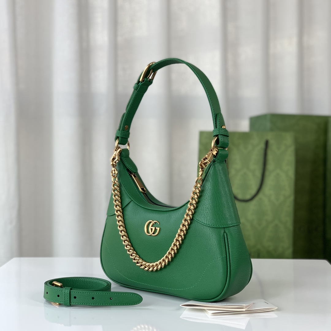 Gucci 731817 Aphrodite Small Shoulder Bag Green Leahter