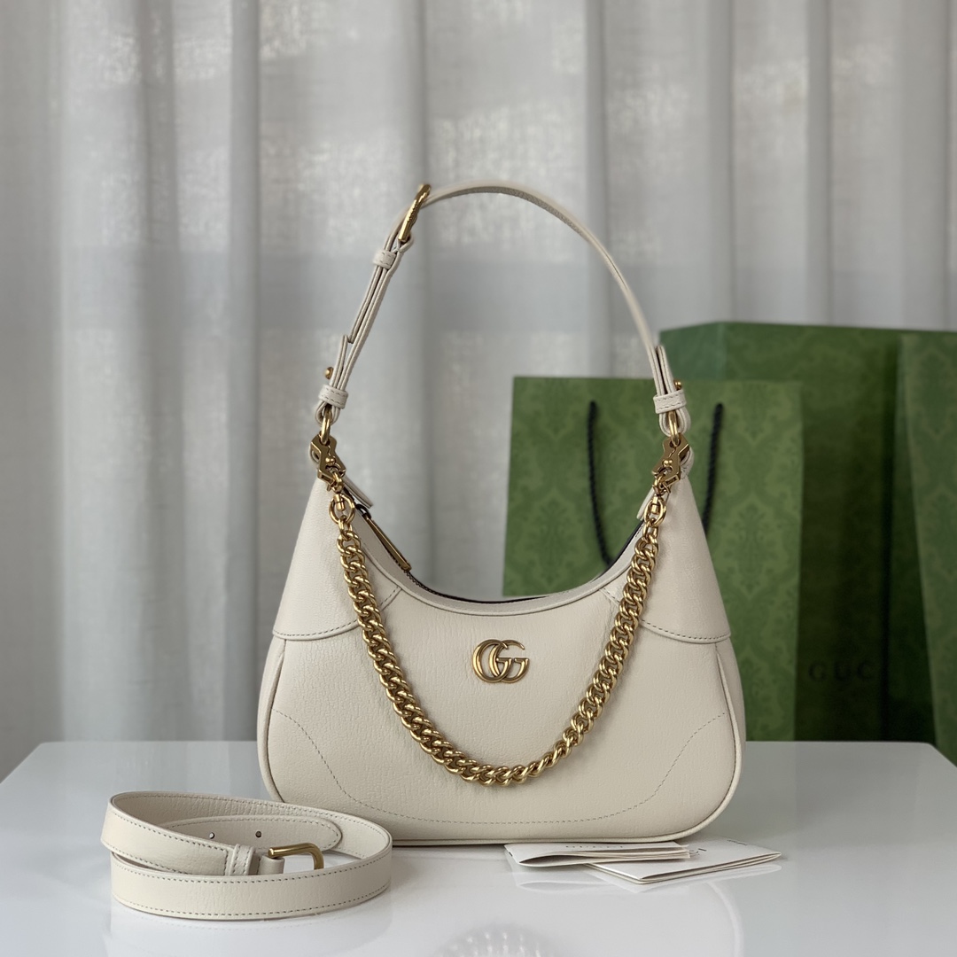 Gucci 731817 Aphrodite Small Shoulder Bag White Leahter