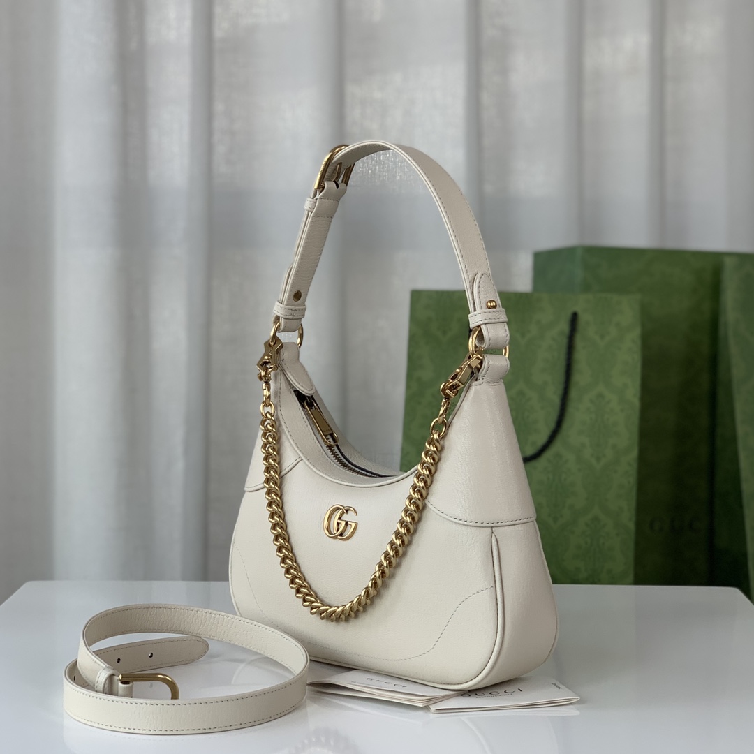 Gucci 731817 Aphrodite Small Shoulder Bag White Leahter