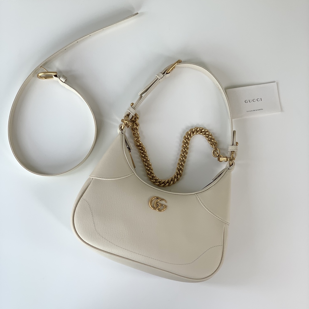 Gucci 731817 Aphrodite Small Shoulder Bag White Leahter