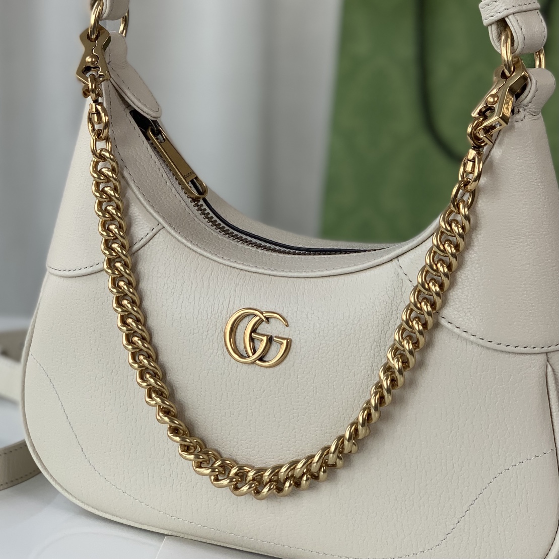 Gucci 731817 Aphrodite Small Shoulder Bag White Leahter