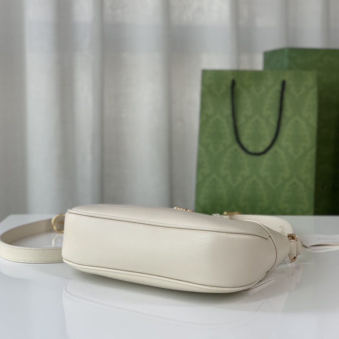 Gucci 731817 Aphrodite Small Shoulder Bag White Leahter