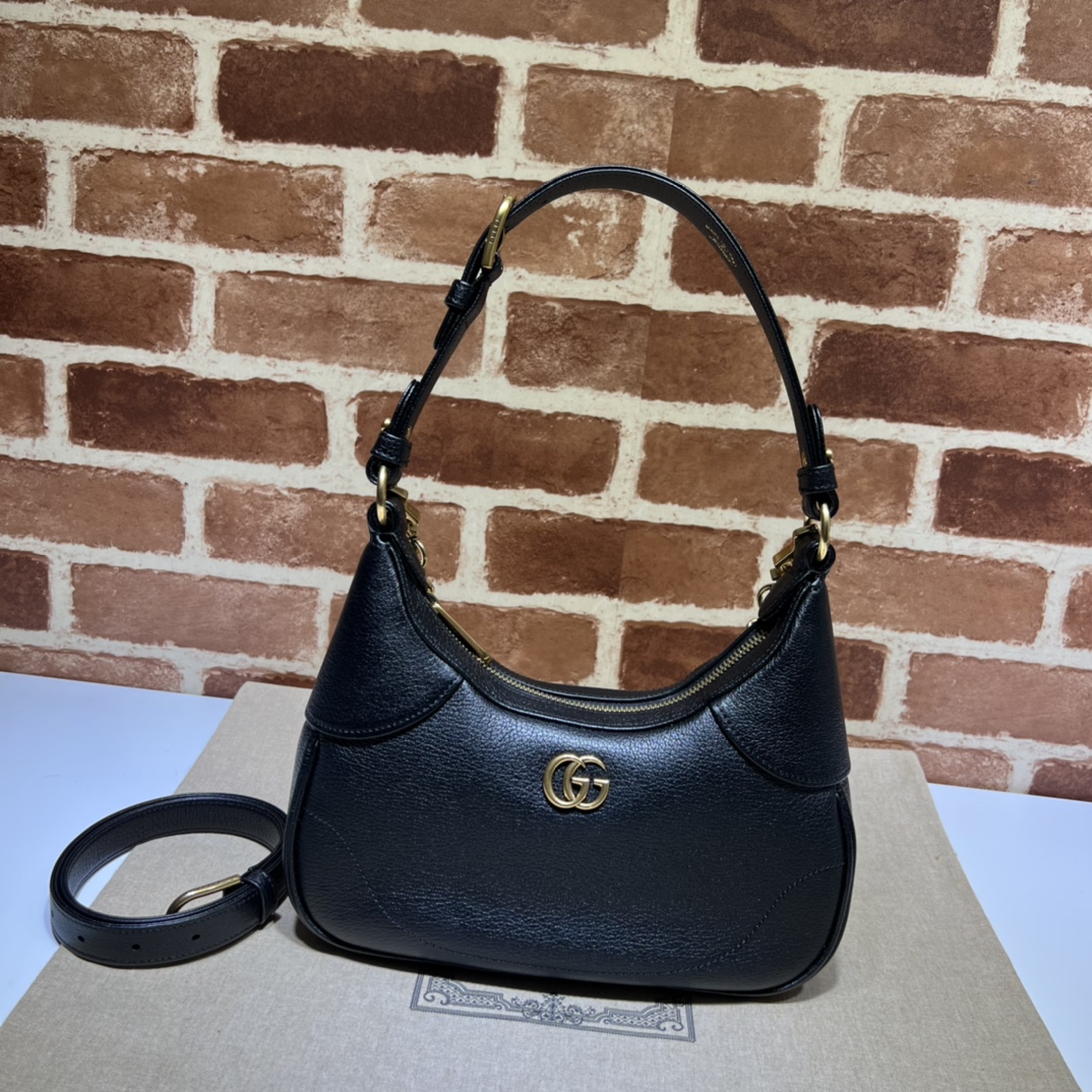 Gucci 731837 Aphrodite Small Shoulder Bag Black Soft Leather