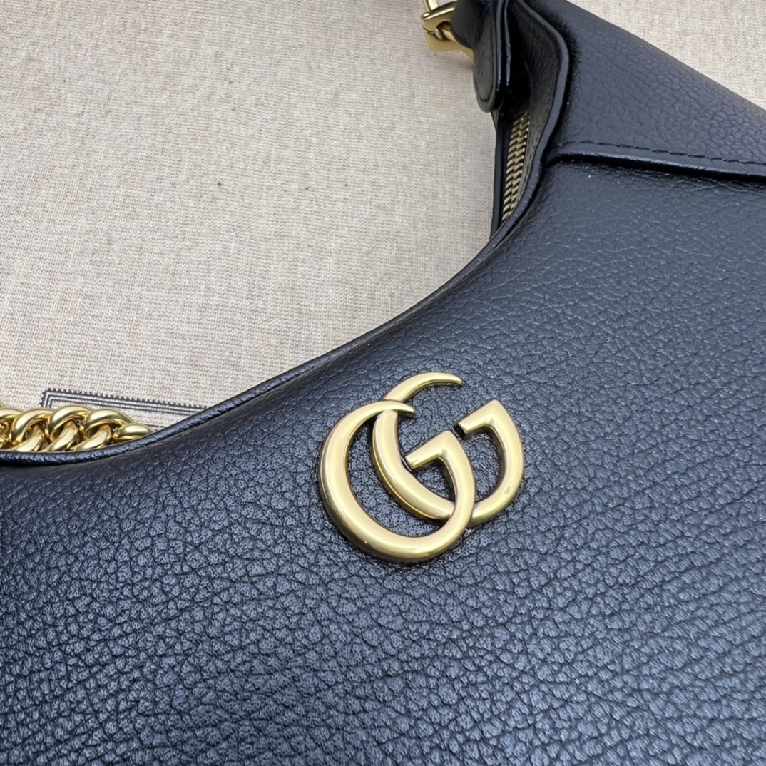 Gucci 731837 Aphrodite Small Shoulder Bag Black Soft Leather