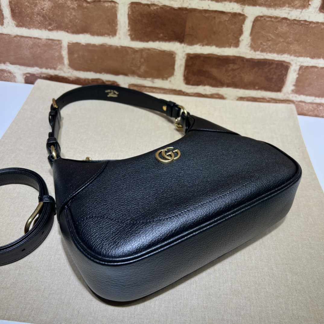 Gucci 731837 Aphrodite Small Shoulder Bag Black Soft Leather