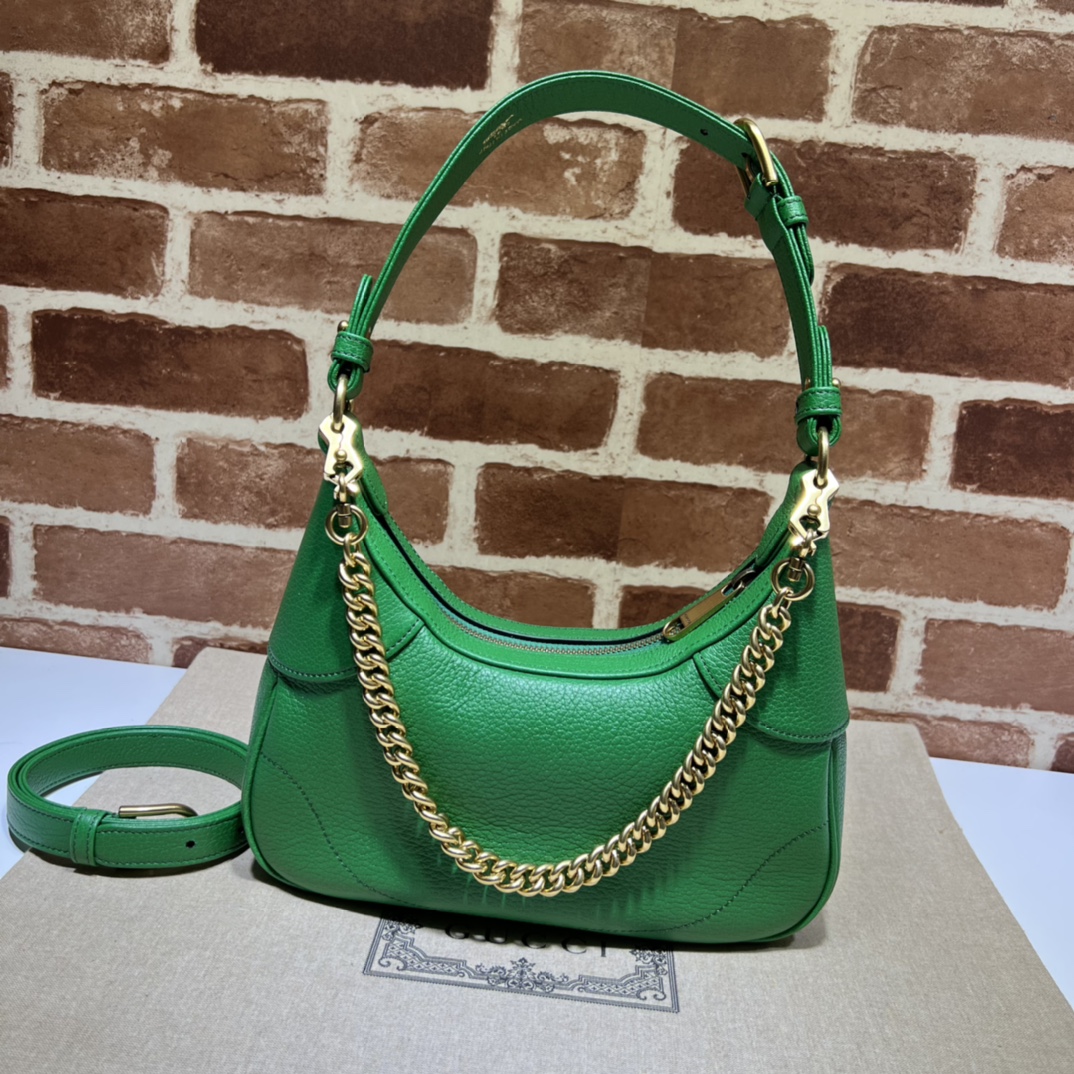 Gucci 731837 Aphrodite Small Shoulder Bag Green Soft Leather