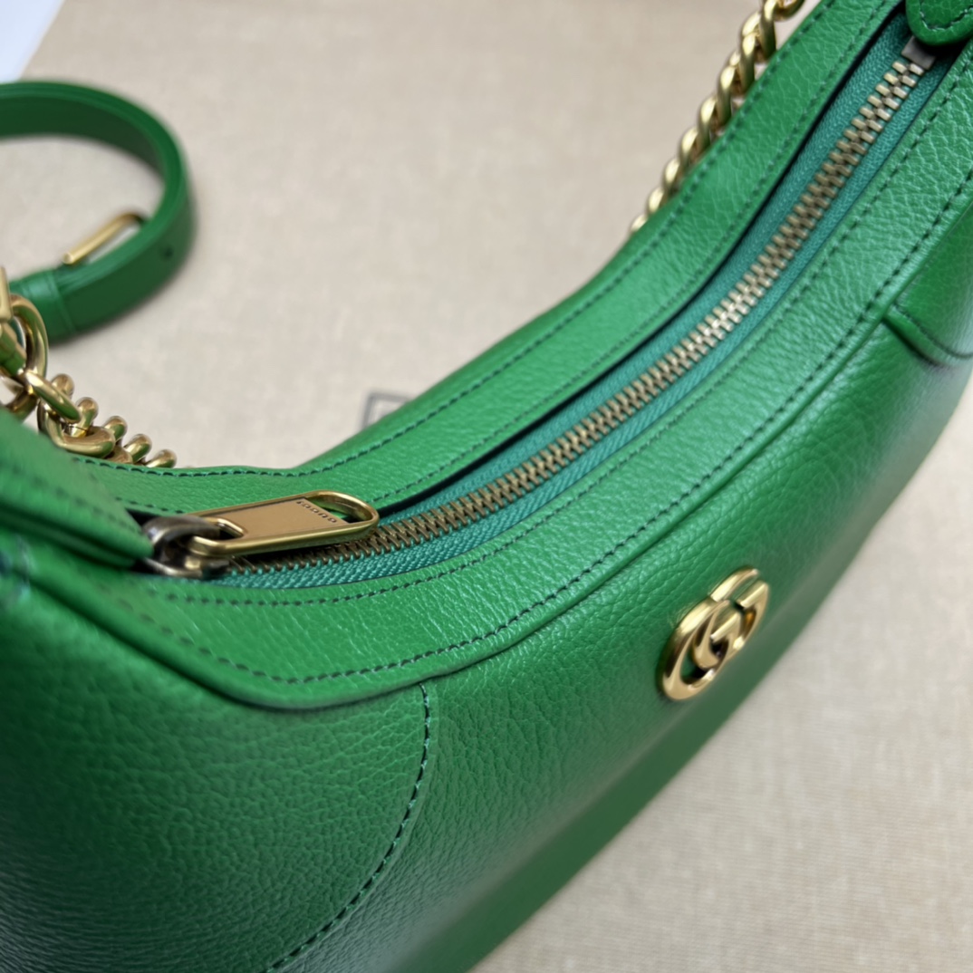 Gucci 731837 Aphrodite Small Shoulder Bag Green Soft Leather