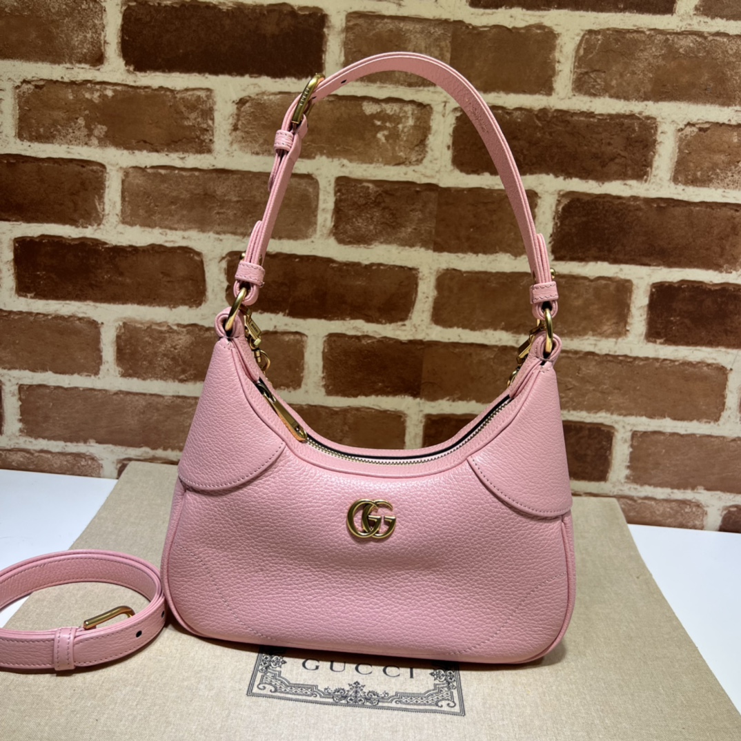 Gucci 731837 Aphrodite Small Shoulder Bag Pink Soft Leather