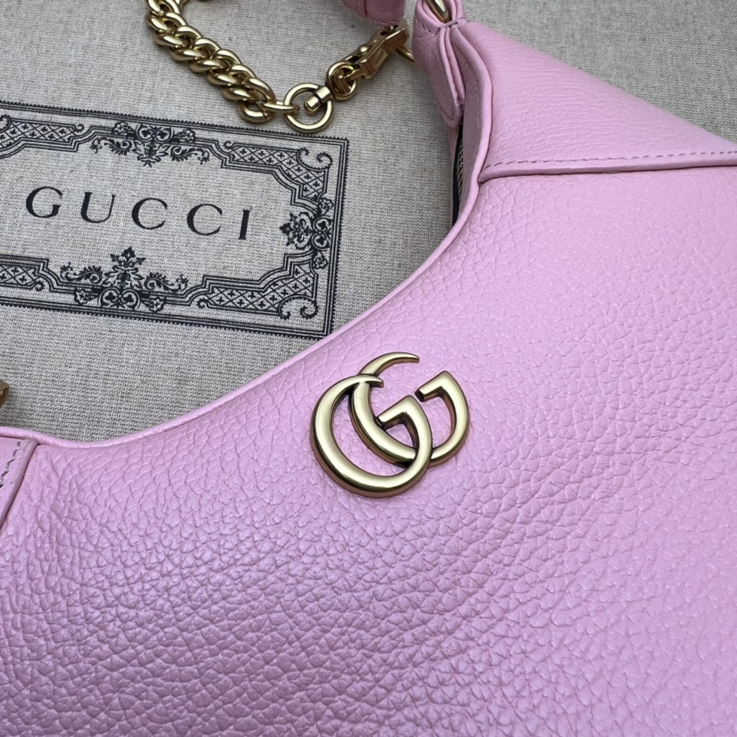 Gucci 731837 Aphrodite Small Shoulder Bag Pink Soft Leather