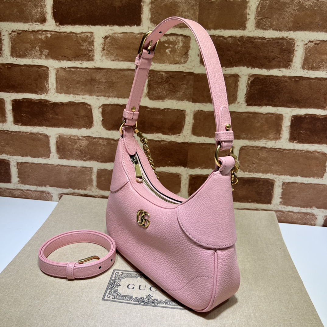 Gucci 731837 Aphrodite Small Shoulder Bag Pink Soft Leather