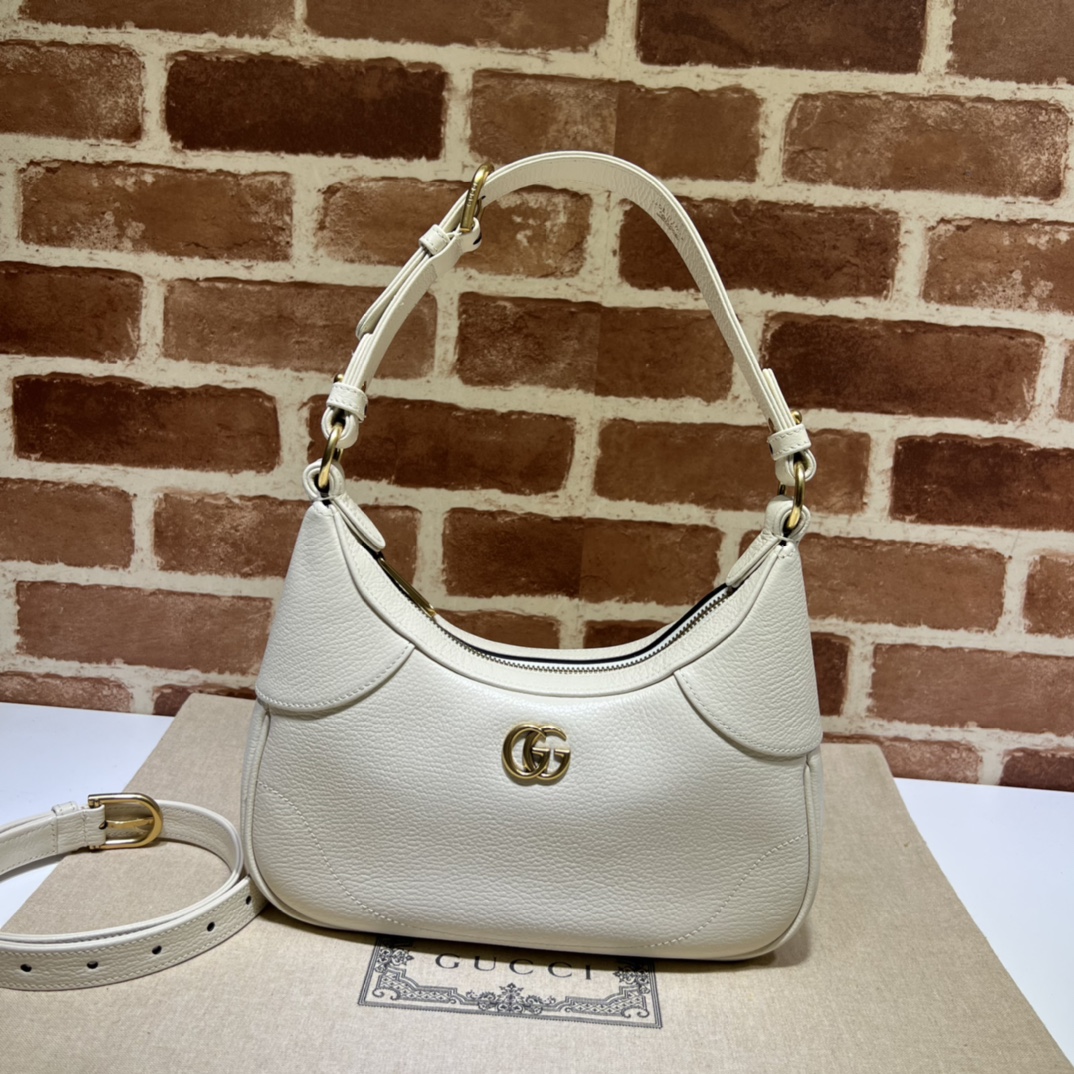 Gucci 731837 Aphrodite Small Shoulder Bag White Soft Leather