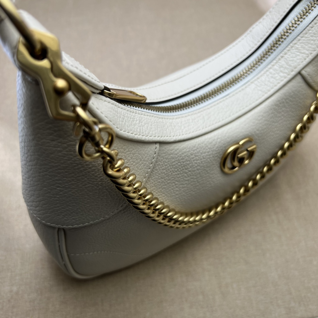 Gucci 731837 Aphrodite Small Shoulder Bag White Soft Leather