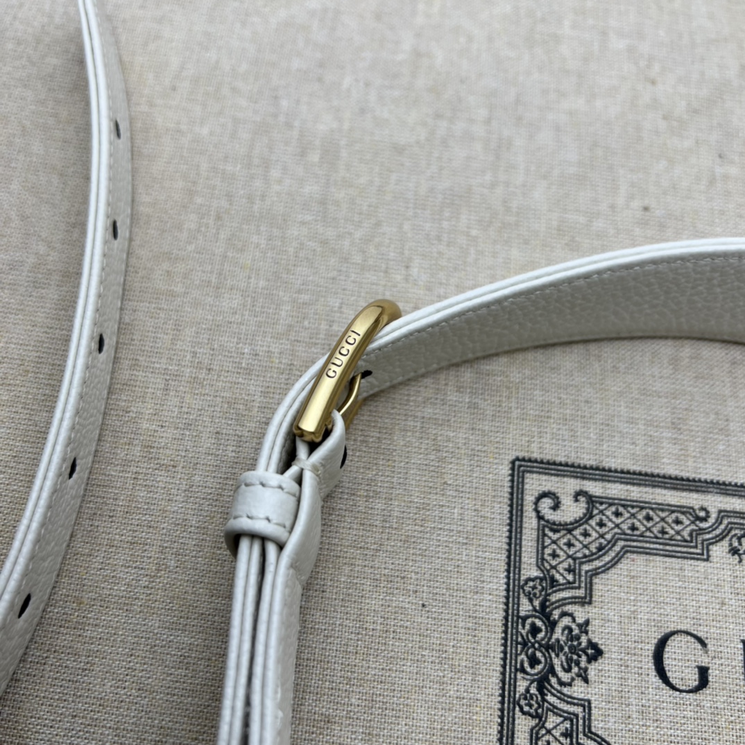 Gucci 731837 Aphrodite Small Shoulder Bag White Soft Leather